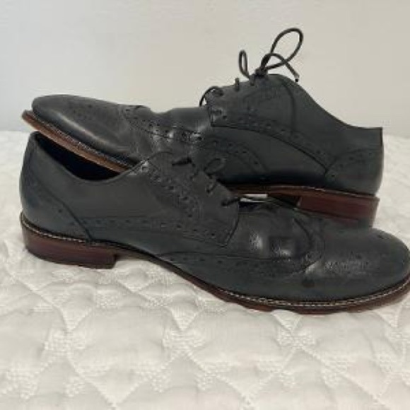 Joseph Abboud Wingtip Oxford Shoes Size 12 Charcoal Gray - Picture 2 of 7